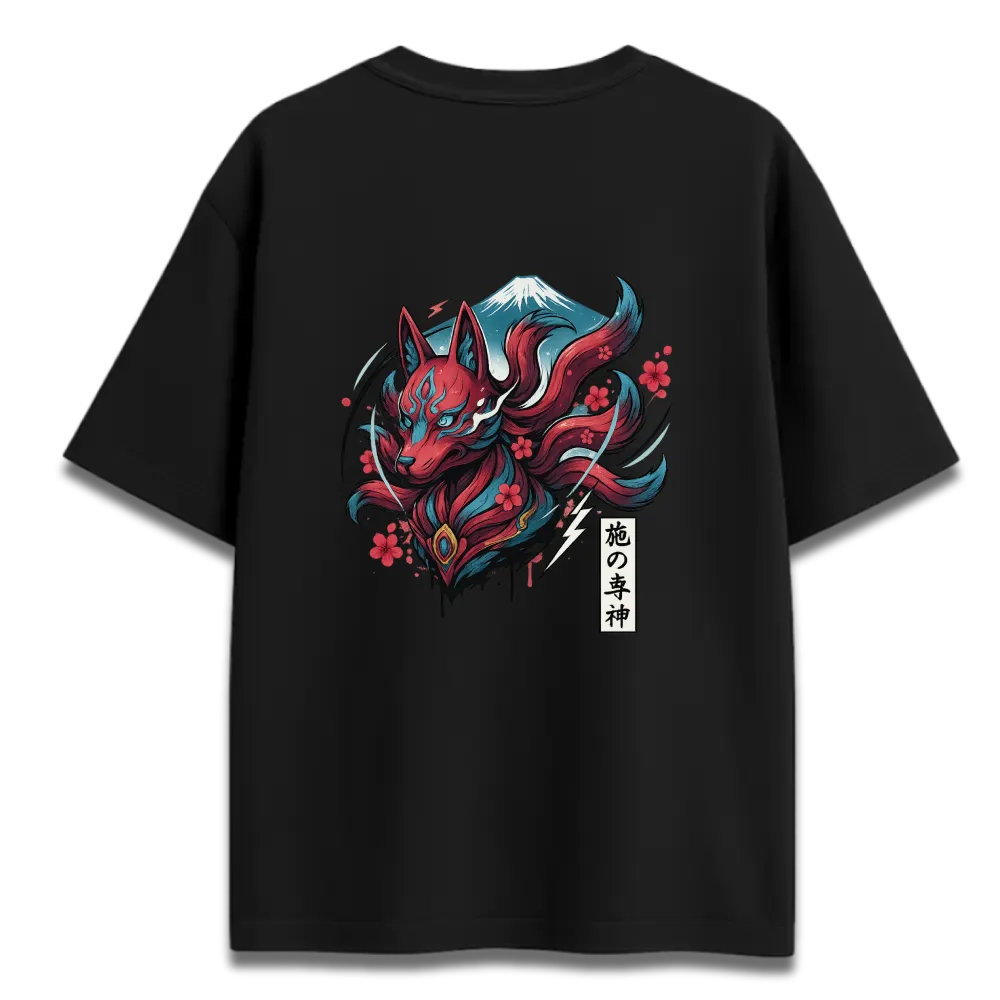 Oversized Graphic T-Shirt | Samurai Fox Design | Premium 260 GSM Cotton Streetwear India