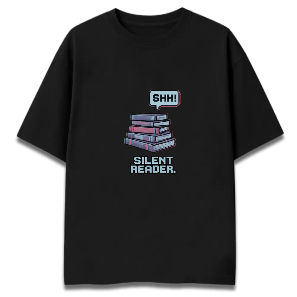Oversized Graphic T-Shirt | Silent Reader Design | Premium 260 GSM Cotton Streetwear India