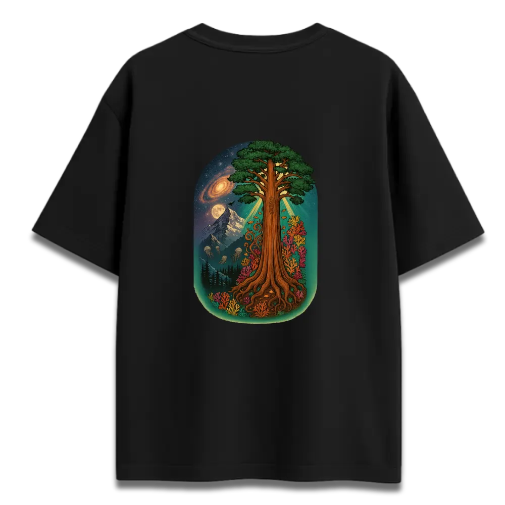 Oversized Graphic T-Shirt | Tree of Life Design | Premium 260 GSM Cotton Streetwear India