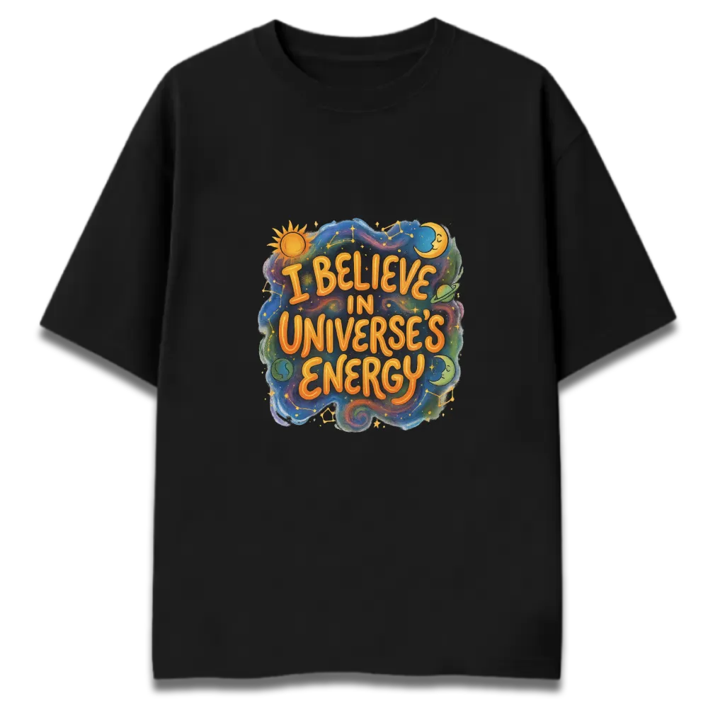 Oversized Graphic T-Shirt | Universe Energy Affirmation Design | Premium 260 GSM Cotton Streetwear India