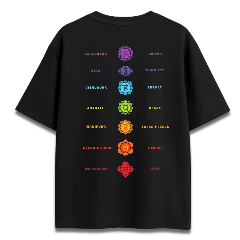 Oversized Graphic T-Shirt | 7 Chakras by Shruti Salve | Premium 260 GSM Cotton Streetwear India