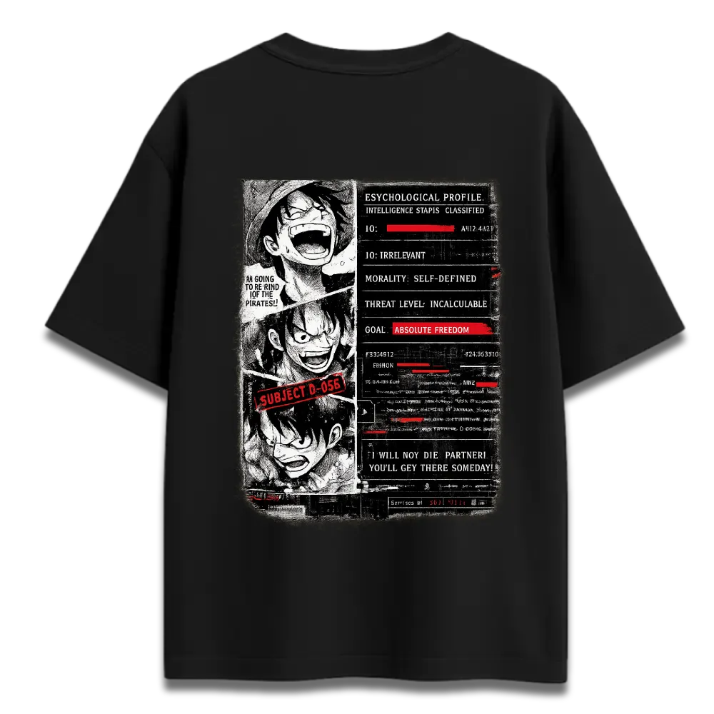 Oversized Graphic T-Shirt | One Piece Anime Absolute Freedom Casefile Design | Premium 260 GSM Cotton Streetwear India
