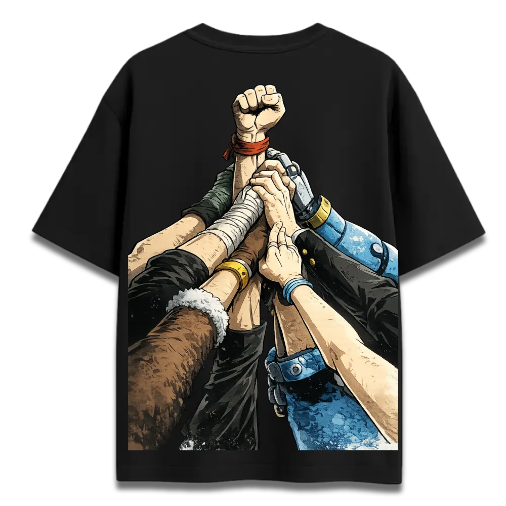 Oversized Graphic T-Shirt | One Piece Anime Unity Rise Design | Premium 260 GSM Cotton Streetwear India