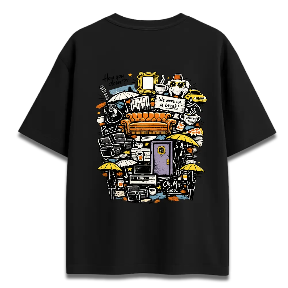 Oversized Graphic T-Shirt | Friends All the Memories Design | Premium 260 GSM Cotton Streetwear India