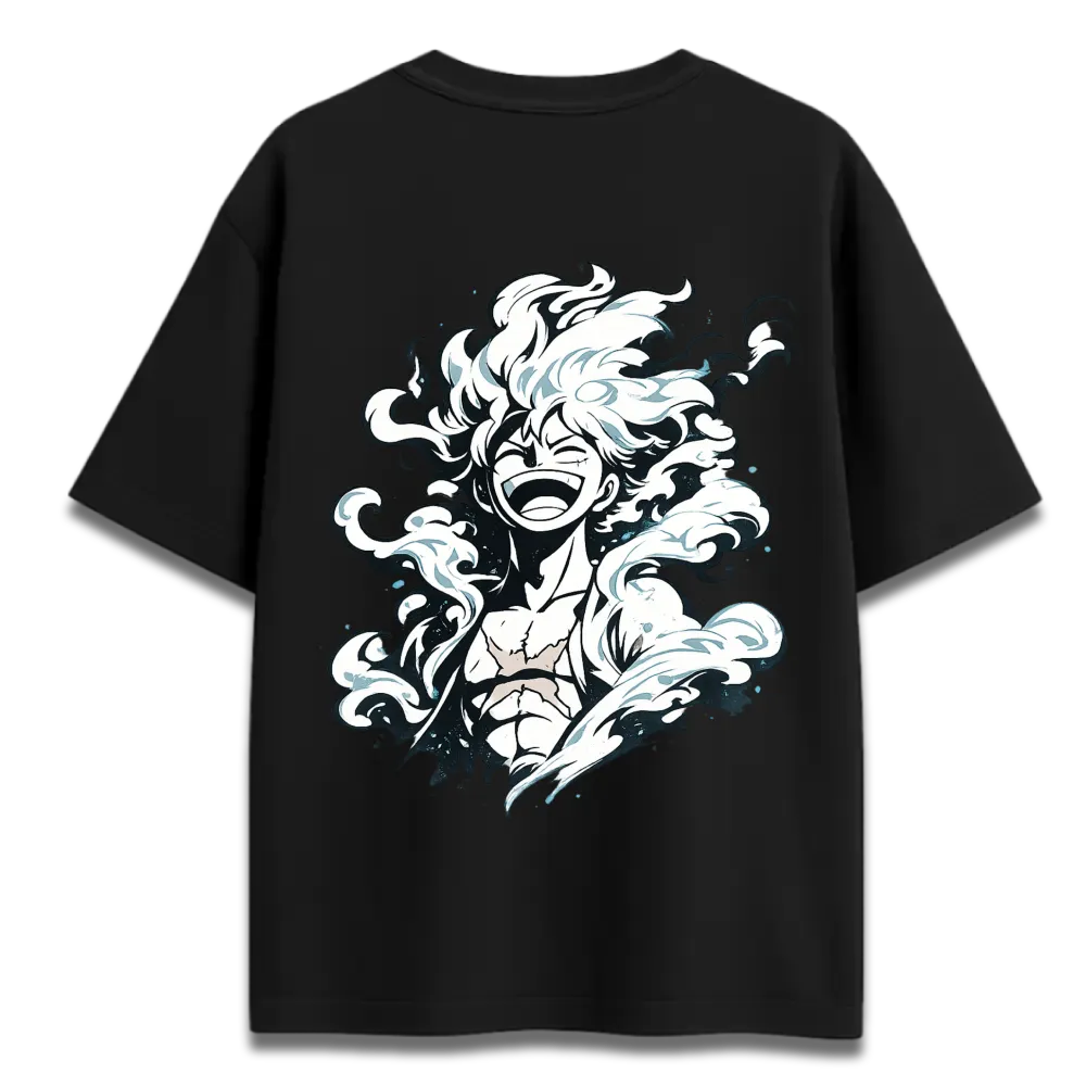 Oversized Graphic T-Shirt | One Piece Luffy Laugh Design | Premium 260 GSM Cotton Streetwear India