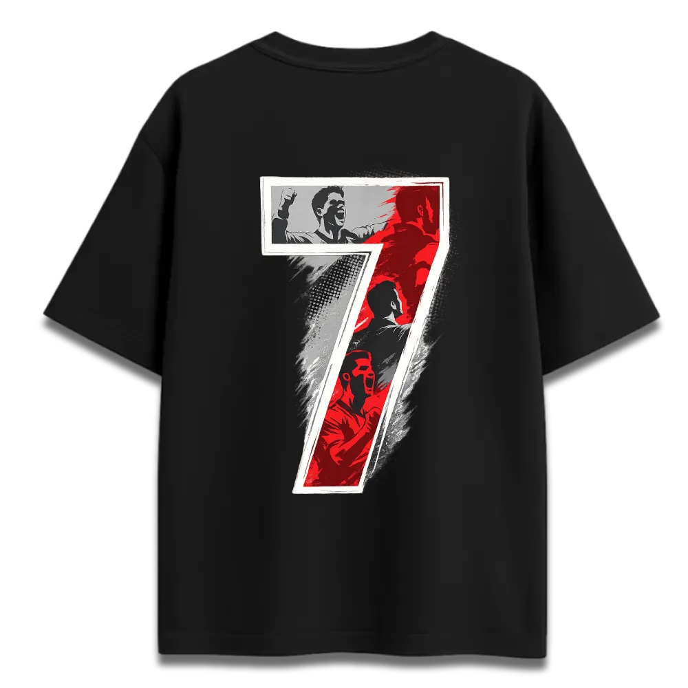 Oversized Graphic T-Shirt | CR7 Football Number Seven Legacy Design | Premium 260 GSM Cotton Streetwear India