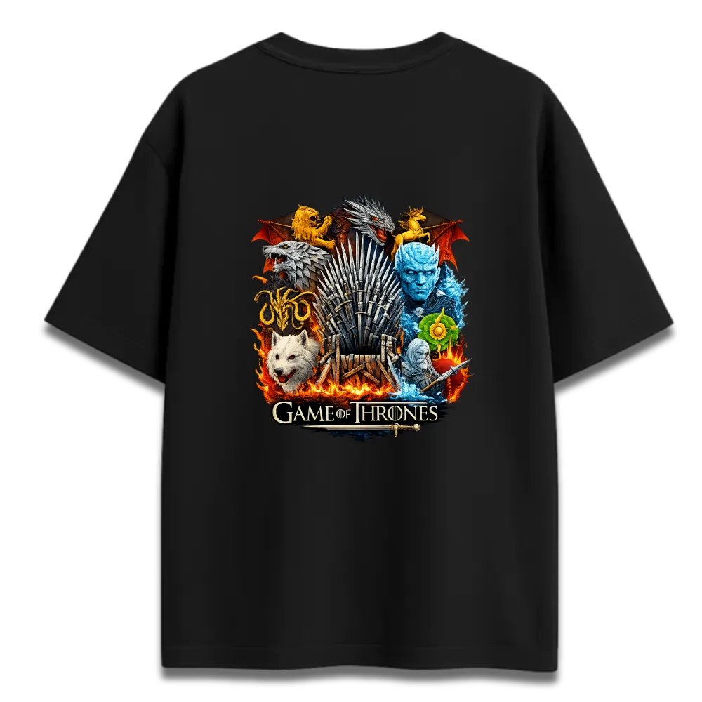 Oversized Graphic T-Shirt | Game of Thrones Final Stand Design | Premium 260 GSM Cotton Streetwear India