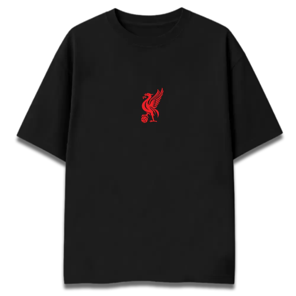 Oversized Graphic T-Shirt | Liverpool Minimal Liverbird Design | Premium 260 GSM Cotton Streetwear India