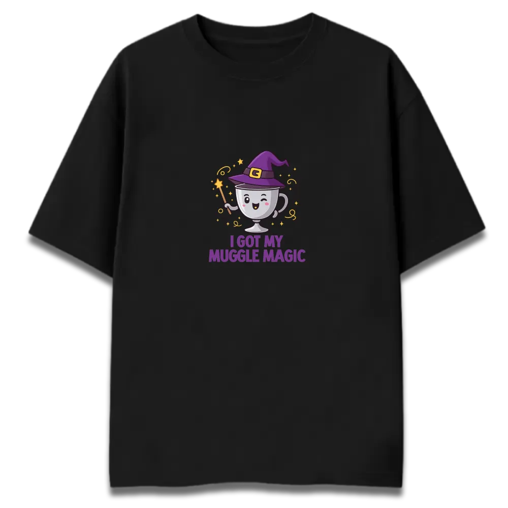 Oversized Graphic T-Shirt | Muggle Magic Design | Premium 260 GSM Cotton Streetwear India