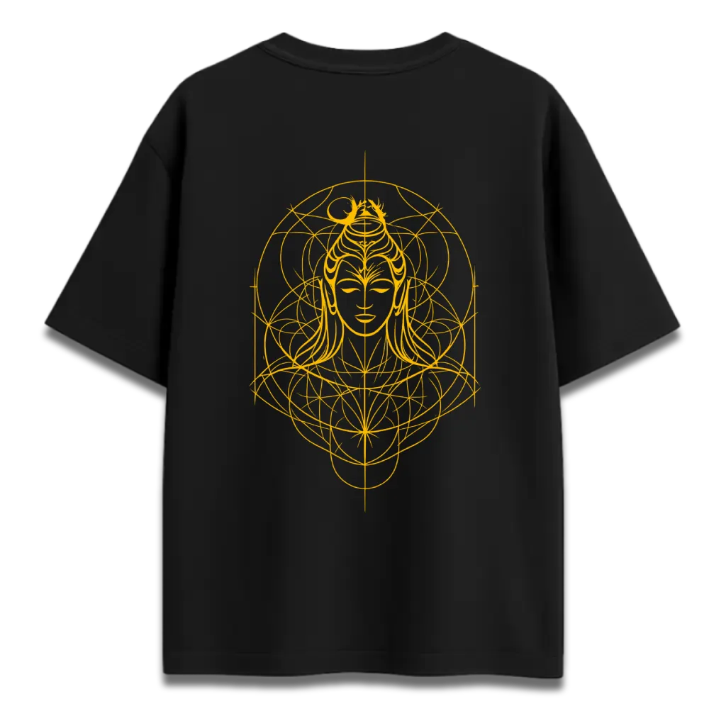 Oversized Graphic T-Shirt | Shiva Golden Ratio Design | Premium 260 GSM Cotton Streetwear India