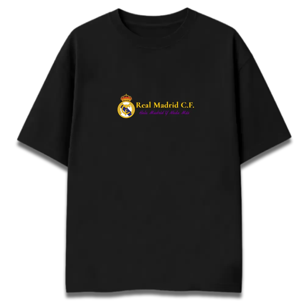 Oversized Graphic T-Shirt | Real Madrid Minimal Crest Design | Premium 260 GSM Cotton Streetwear India