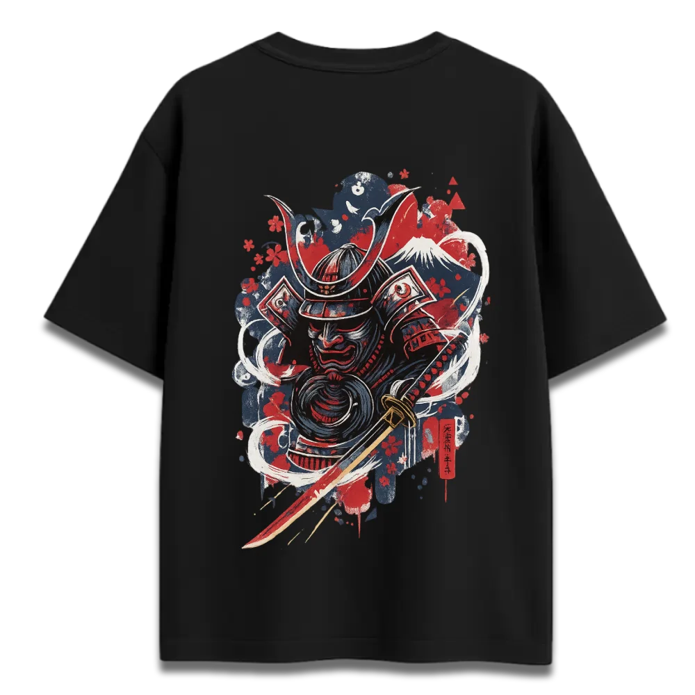 Oversized Graphic T-Shirt | Evil Samurai Abstract Design | Premium 260 GSM Cotton Streetwear India