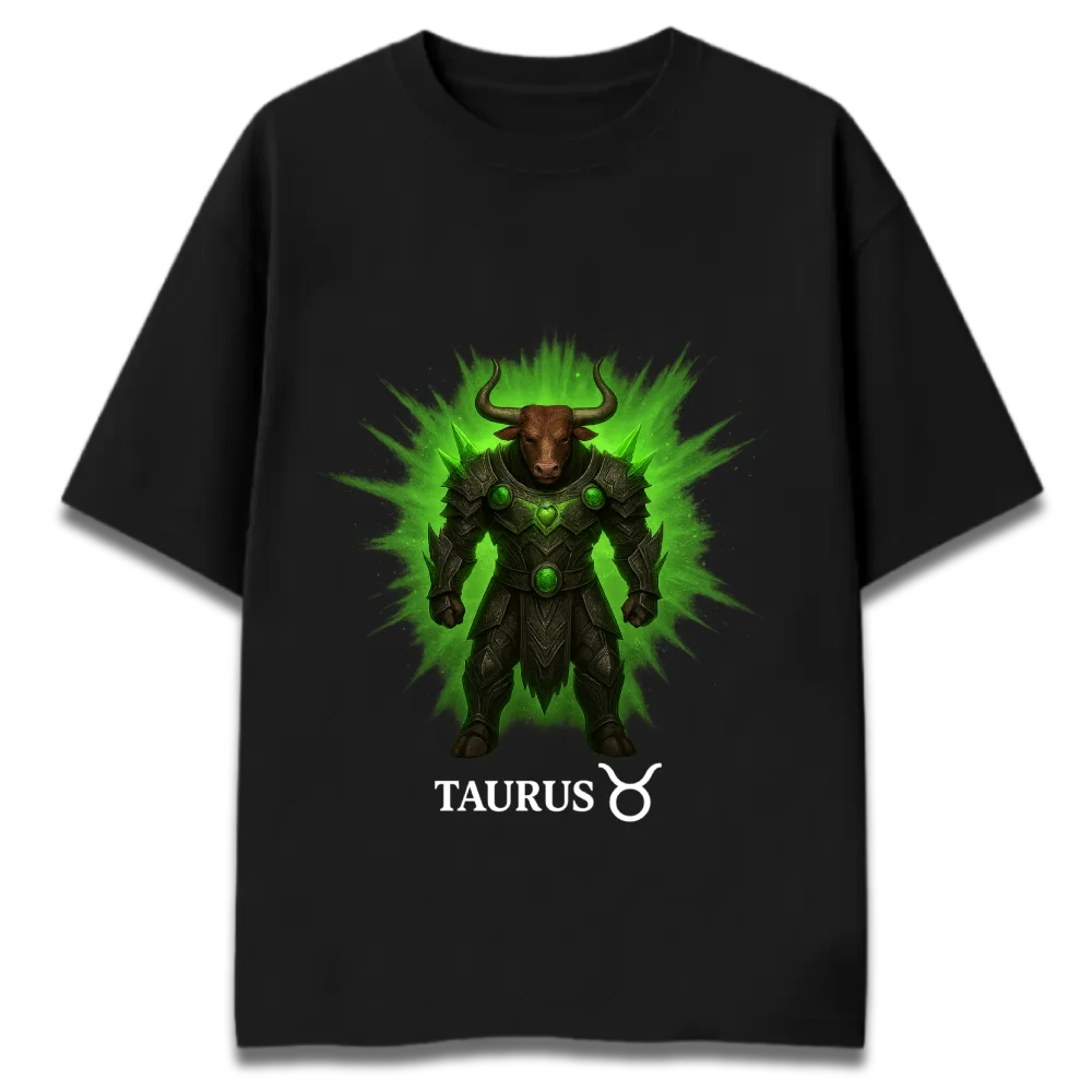 Oversized Graphic T-Shirt | Taurus Sunsign Design | Premium 260 GSM Cotton Streetwear India