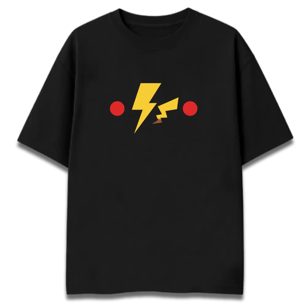 Oversized Graphic T-Shirt | Pikachu Anime Minimal Design | Premium 260 GSM Cotton Streetwear India