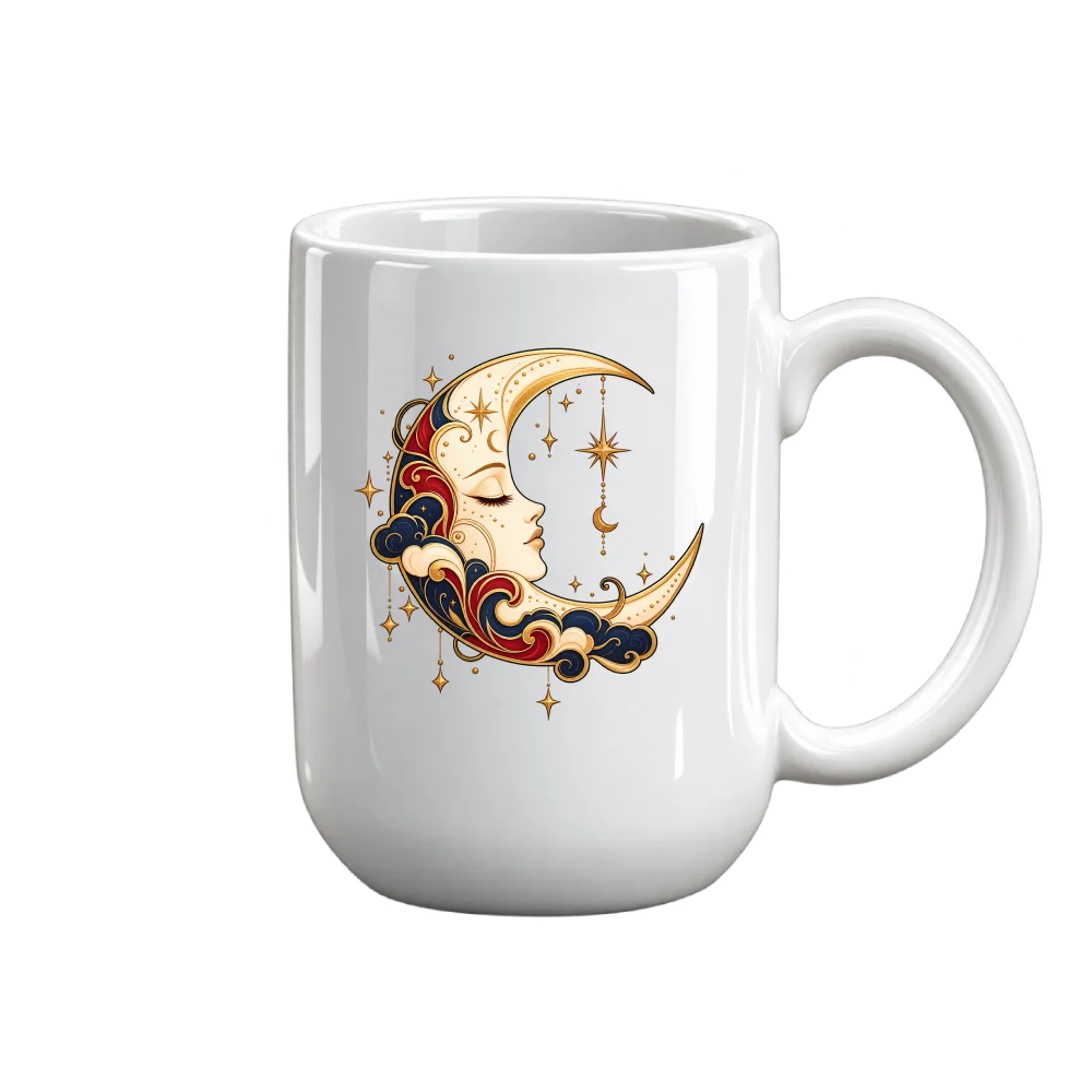 Graphic Mug | Celestial Crescent Moon Design | MONÉ