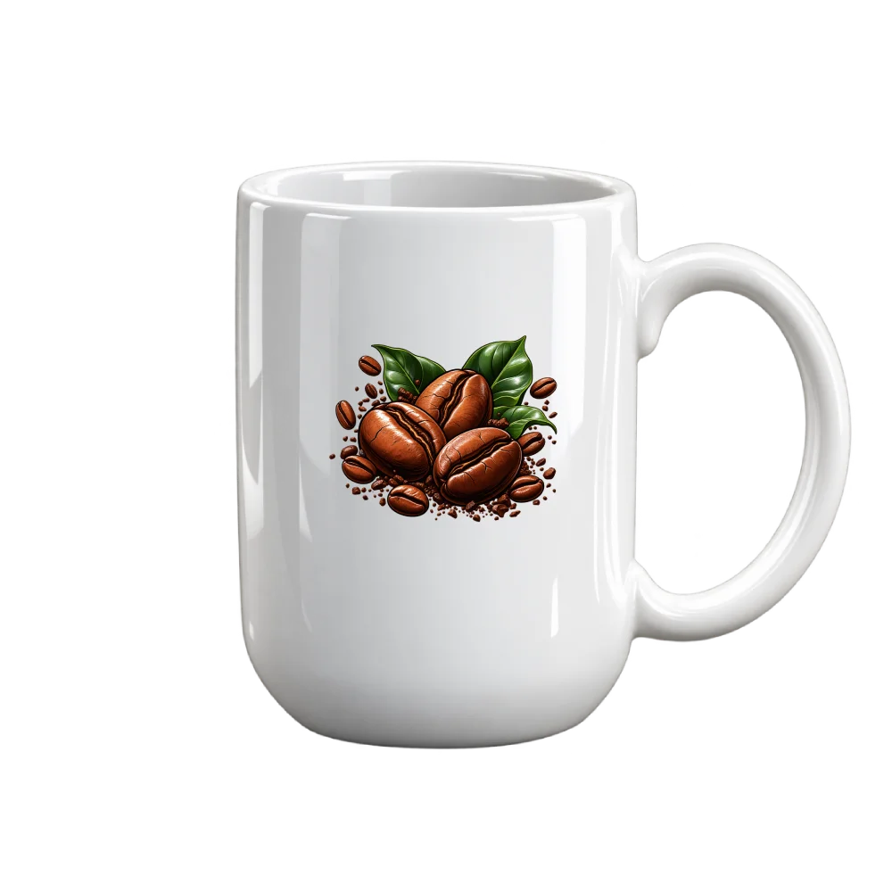 Graphic Mug | Coffee Beans Leaves Design | MONÉ