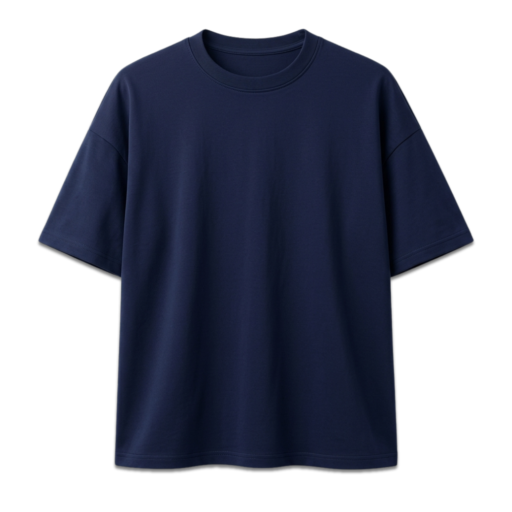 Oversized Cotton T-Shirt | Dark Navy Blue | Premium 240 GSM Heavyweight Streetwear India