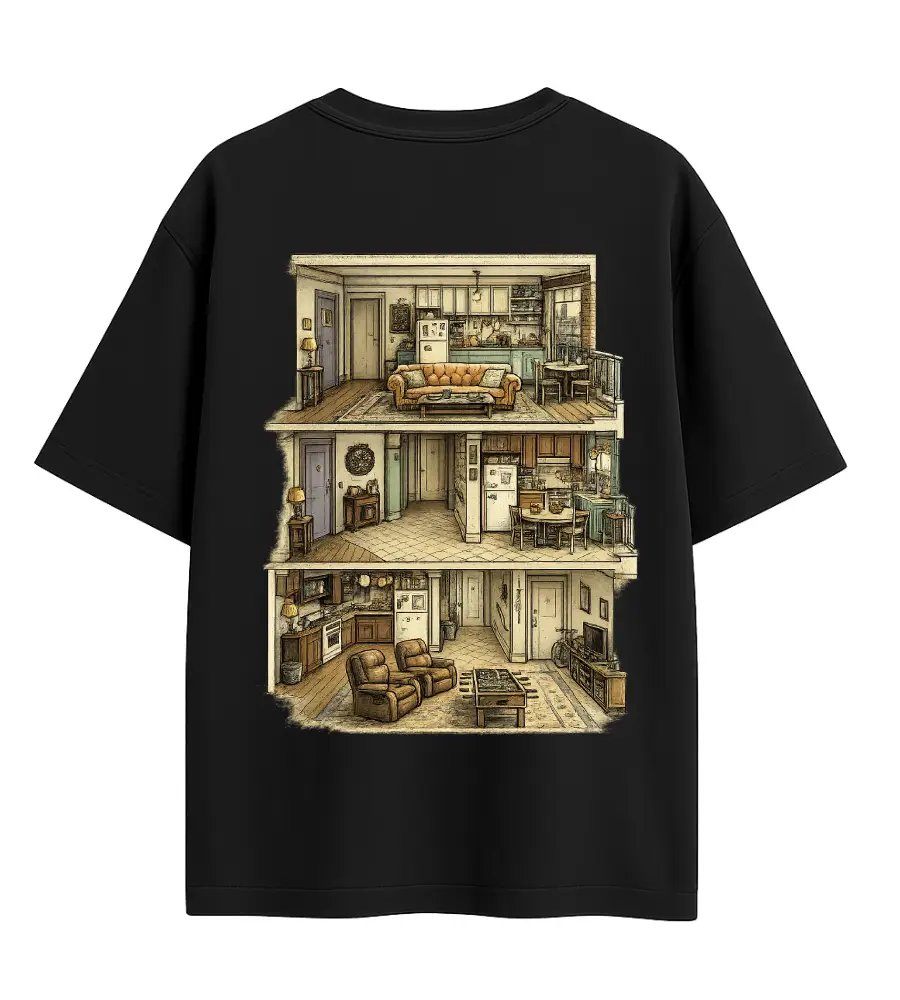 Oversized Graphic T-Shirt | Friends Where Friendship Lived Design | Premium 260 GSM Cotton Streetwear India