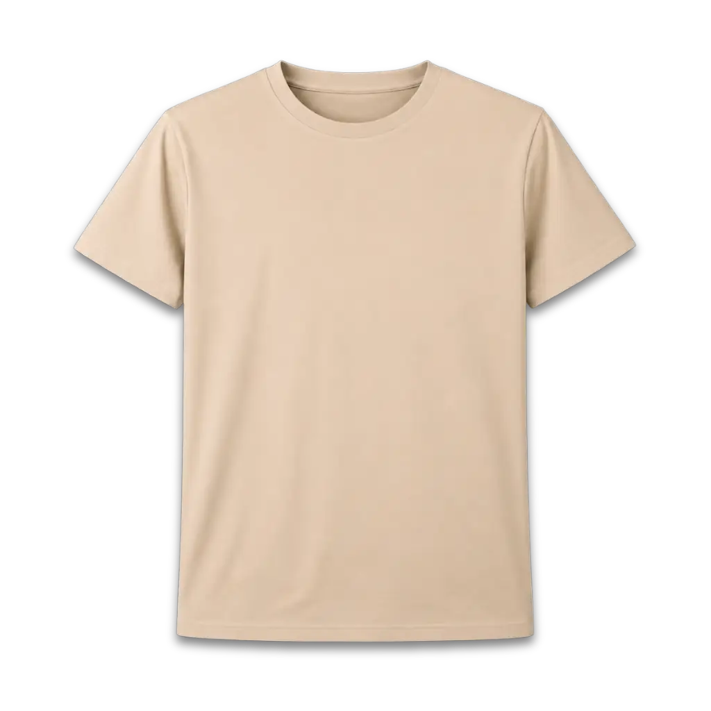 Cotton T-Shirt | Beige | 180 GSM Premium Cotton Unisex Basic Tee India