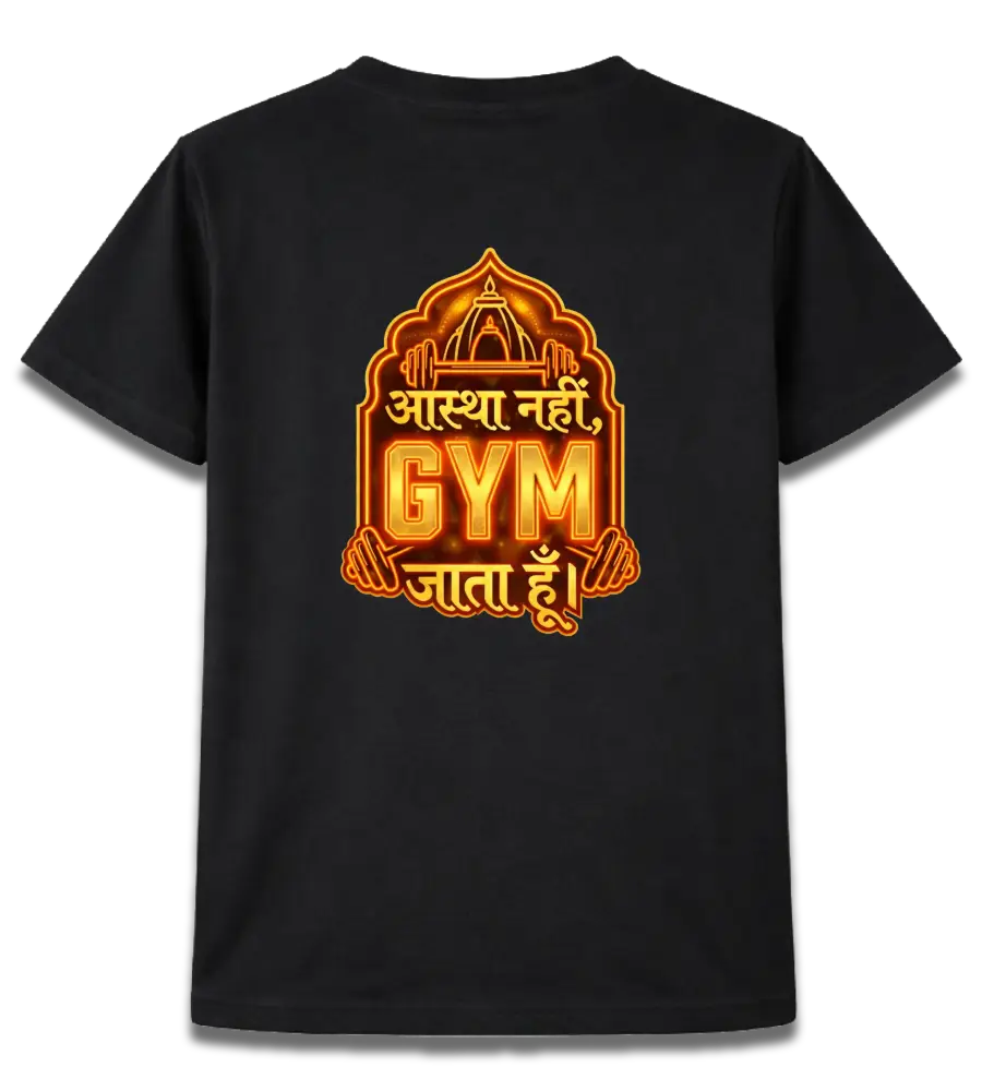 Oversized Graphic T-Shirt | Gym Aastha Design | Premium 260 GSM Cotton Streetwear India