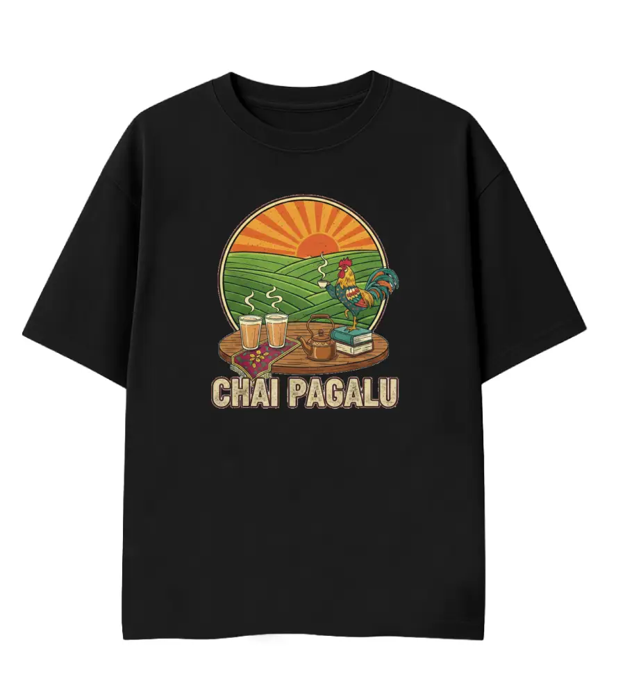 chaipagalufrontside chai paglu tshirt