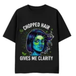 choppedhair Frontside chopped hair bob cut girl tshirt