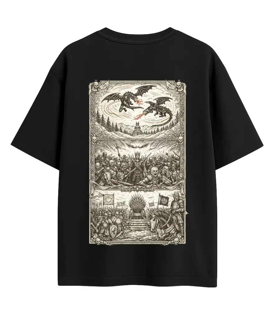 GoT last night tapestry backside mockup game of thrones long night oversized tshirt