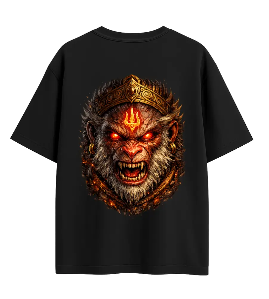 hanuman rudra roop backside mockup