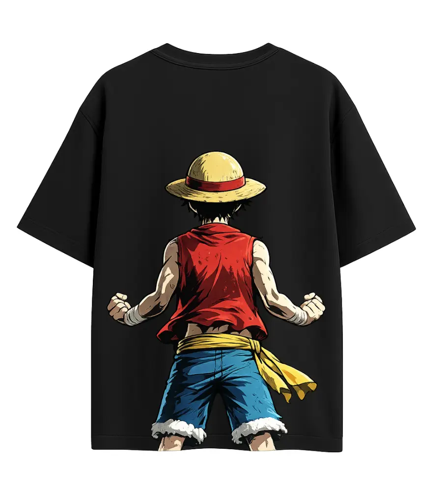 luffy ready for action backside mockup one piece ready to fight luffy