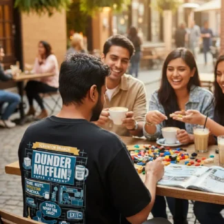 the office, corporate life, office memes, office oversized tshirts, black, michael scott, dwight, dundie