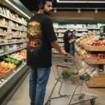 stranger things series, hawkins oversized tshirt, upside down, eleven, black,