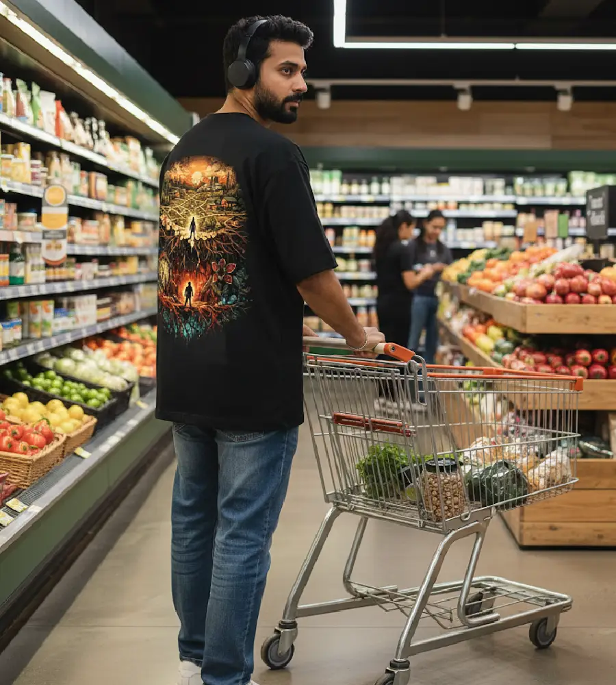 stranger things series, hawkins oversized tshirt, upside down, eleven, black,