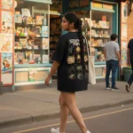 stranger things series, hawkins oversized tshirt, upside down, eleven, black,